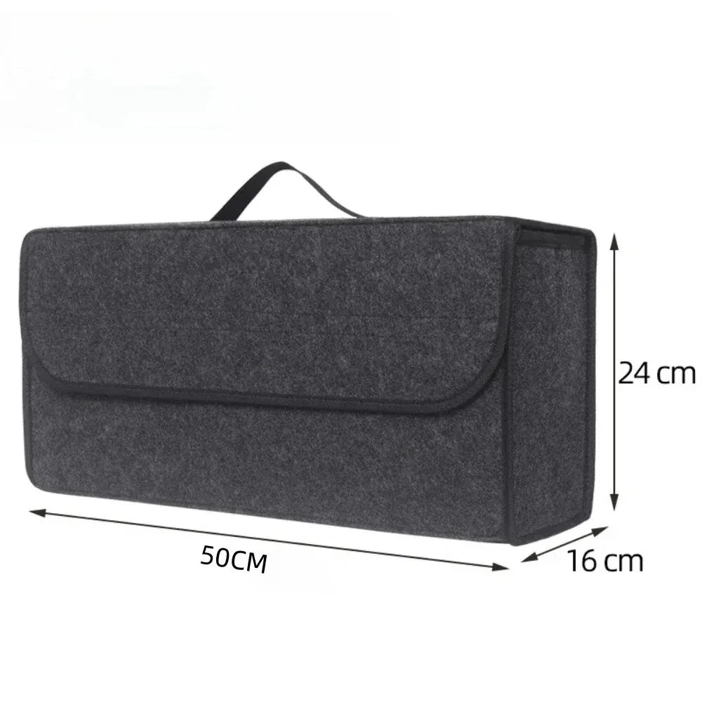 Car Trunk Soft Felt Storage Box - Large Anti-Slip Compartment Organizer, Auto Boot Storage Accessories