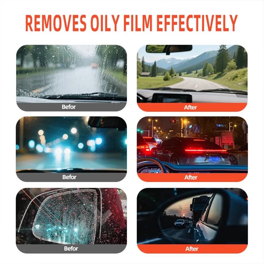 100g Car Windshield Glass Water Rain Repellent Auto Glass Windshield Cleaner Anti Fog Car Oil Film Removal Hydrophobic Cleaner