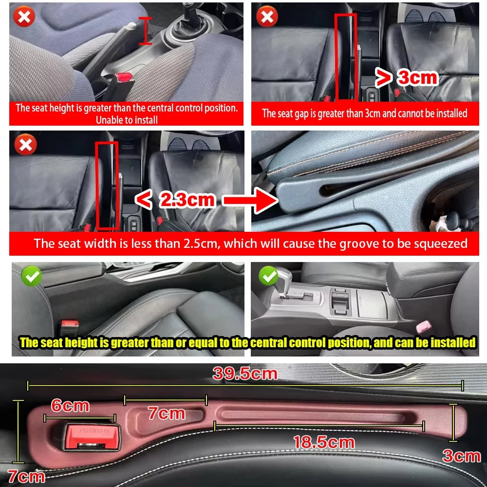 2PCS Car Seat Gap Organizer Prevent Items from Falling between Seat Cushion And Backrest Auto Interior Accessories