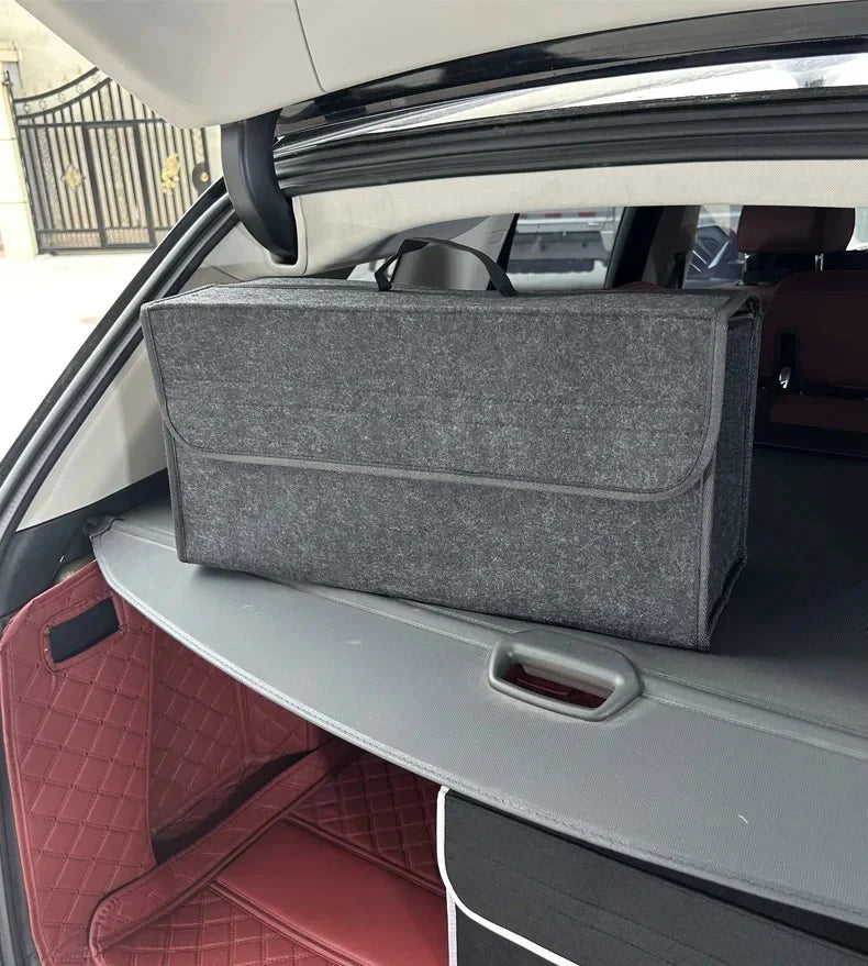 Car Trunk Soft Felt Storage Box - Large Anti-Slip Compartment Organizer, Auto Boot Storage Accessories