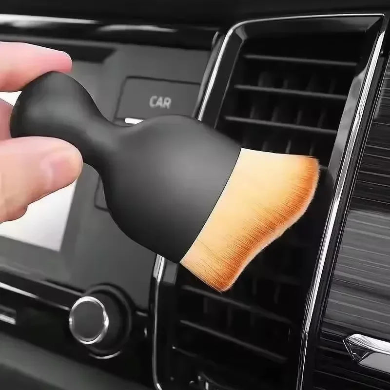 Car Interior Cleaning Brush Conditioner Air Outlet Soft Fur Clean Brushes with Shells Crevice Dust Removal Detailing Brush Tools