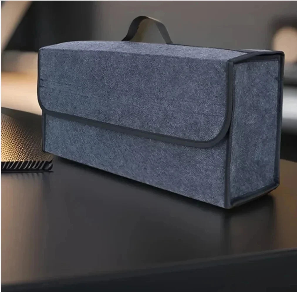 Car Trunk Soft Felt Storage Box - Large Anti-Slip Compartment Organizer, Auto Boot Storage Accessories