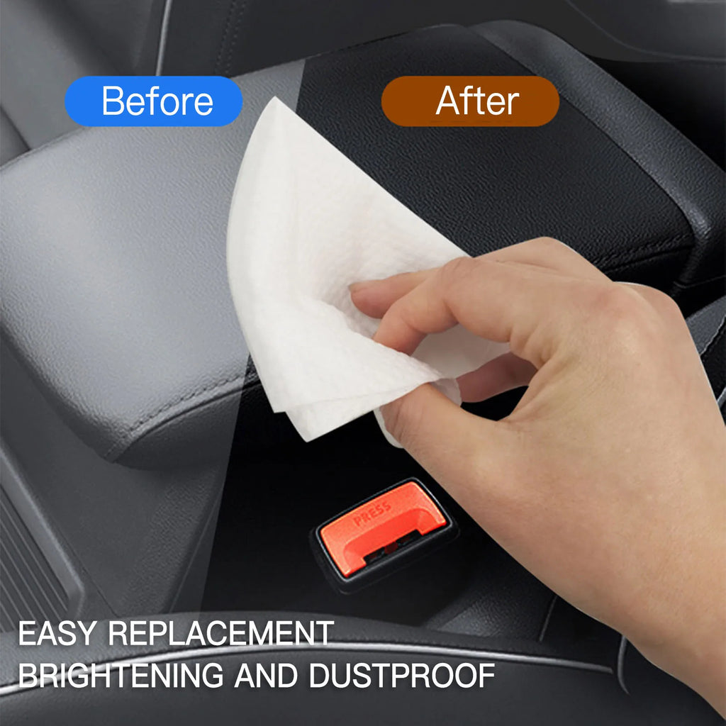 80pcs/bag Car Interior Cleaning Wipes Multi-function Car Dashboard Seat Leather Nursing Brightening Wipes Car Wash Care