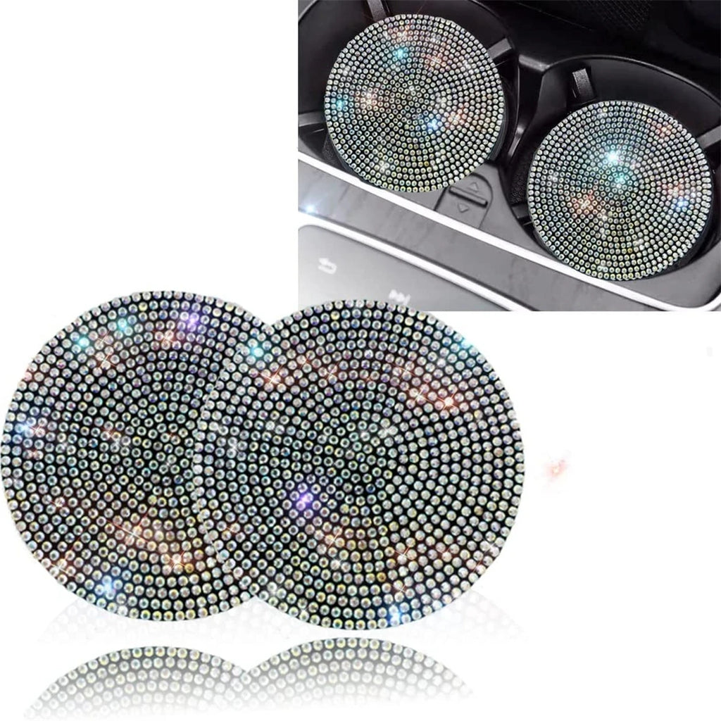 2pcs Imitation Diamond Fashion Car Cup Cushion Bling Car Cup Holder Coaster Anti-slip Popular and fashionable coasters