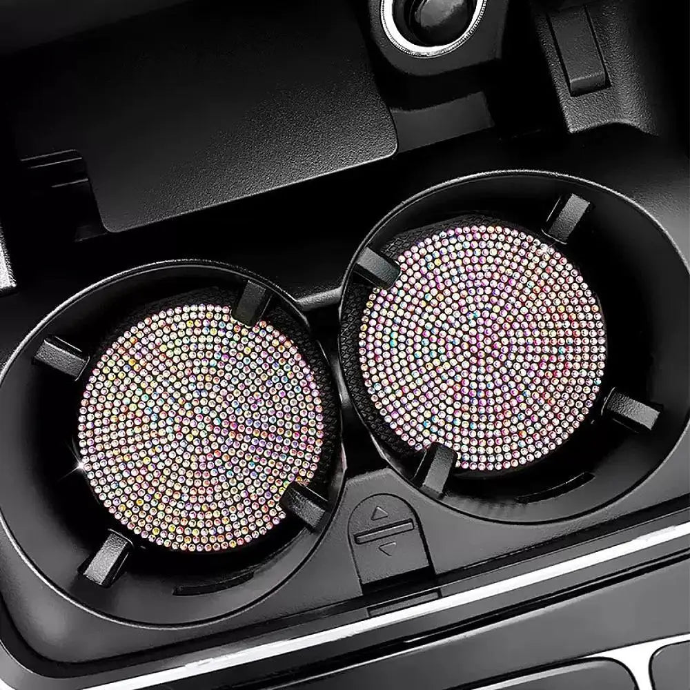 2pcs Imitation Diamond Fashion Car Cup Cushion Bling Car Cup Holder Coaster Anti-slip Popular and fashionable coasters