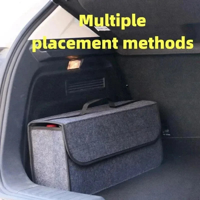 Car Trunk Soft Felt Storage Box - Large Anti-Slip Compartment Organizer, Auto Boot Storage Accessories